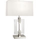 Lincoln 29 inch 150.00 watt Polished Nickel Table Lamp Portable Light in Pearl Dupioni