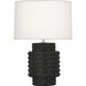 Small Dolly 21.38 inch 150 watt Matte Obsidian Glazed Textured Ceramic Accent Lamp Portable Light in Fondine