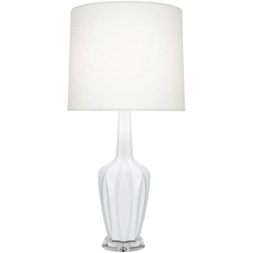 Emma 30 inch 150.00 watt Daisy Glazed Ceramic with Polished Nickel and Lucite Accent Lamp Portable Light