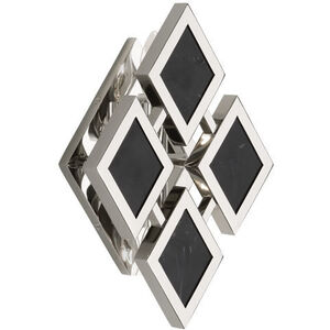 Edward 2 Light 7.75 inch Polished Nickel with Black Marble Wall Sconce Wall Light, Black Marble Accents