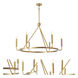 Mavisten Edition Carbonia LED 37.5 inch Lacquered Burnished Brass Chandelier Ceiling Light