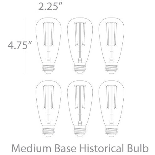 Historical Edison 40 watt 120V Bulb in 6