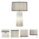 Rico Espinet Olinda 22.75 inch 100 watt Frosted White Cased Glass Accent Lamp Portable Light in Black Organza, with Night Light