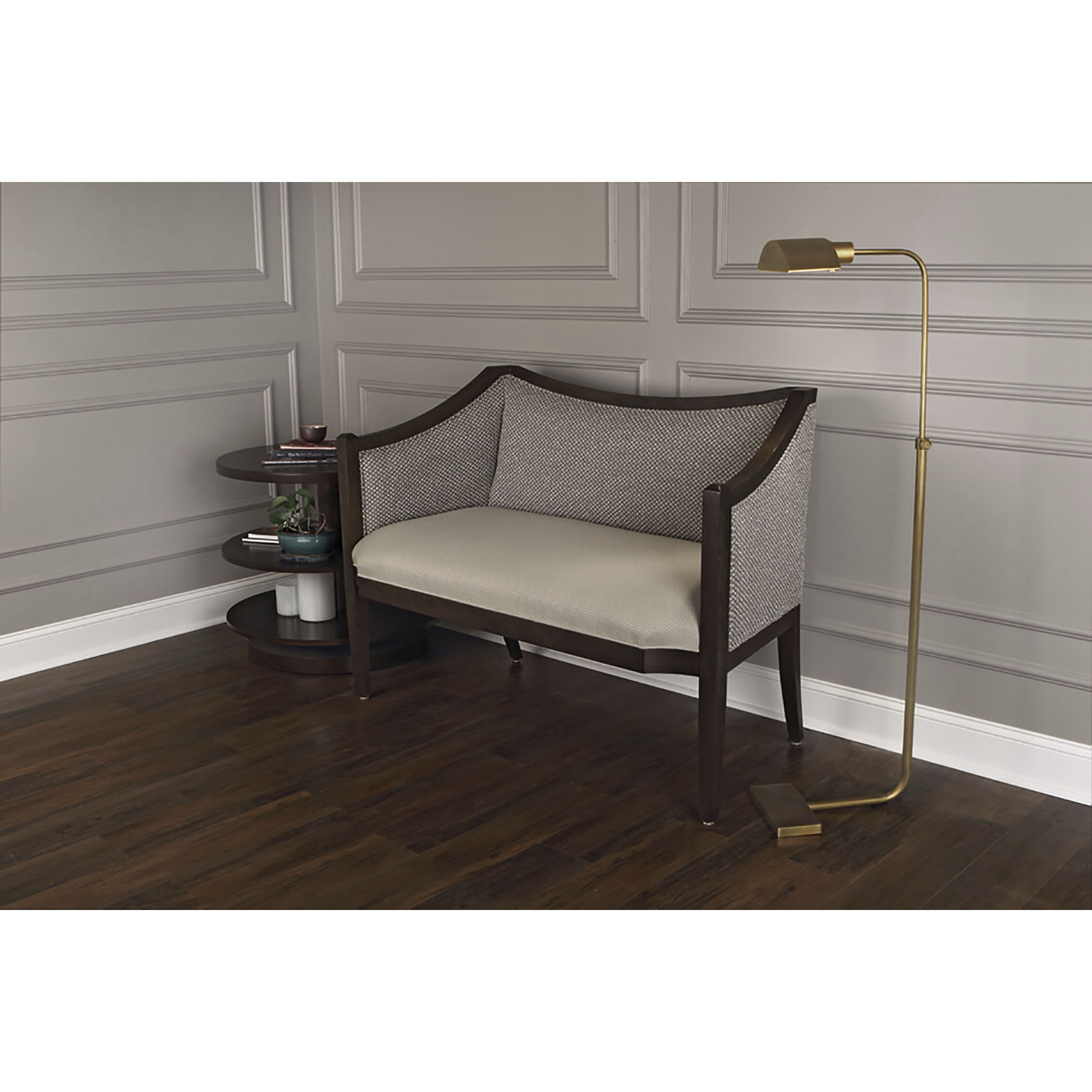 Koleman 35.63 inch 60 watt Aged Brass Floor Lamp Portable Light