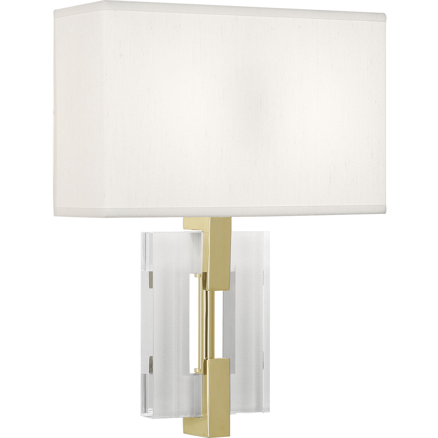 Lincoln 2 Light 12 inch Modern Brass ADA Wall Sconce Wall Light in Pearl Dupioni
