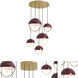 Mavisten Edition Copernica LED 30 inch Lacquered Burnished Brass Pendant Ceiling Light in Oxblood