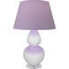 Robert Abbey Double Gourd 30 inch 150.00 watt Daisy Glazed Ceramic with Lucite Base Table Lamp Portable Light in Lavender with Plum DY23L - Open Box