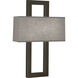 Doughnut 2 Light 15 inch Deep Patina Bronze ADA Wall Sconce Wall Light in Smoke Gray