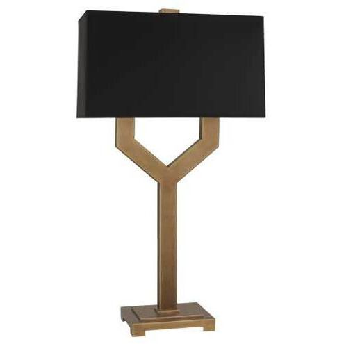 Valerie 34.25 inch 100.00 watt Vintage Brass Table Lamp Portable Light in Black With Matte Gold
