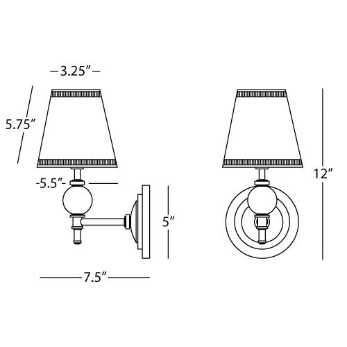 Muse 1 Light 5 inch Lead Crystal with Silver Plate Wall Sconce Wall Light