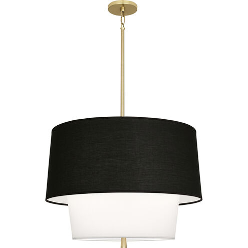 Decker LED 24 inch Modern Brass Pendant Ceiling Light in Raven Black and White
