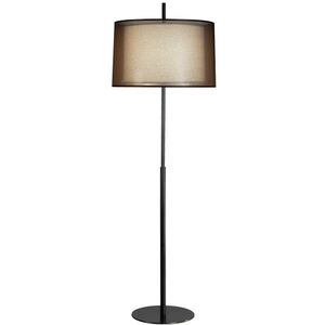 Saturnia 64 inch 150 watt Deep Patina Bronze Floor Lamp Portable Light in Bronze Transparent With Ascot White