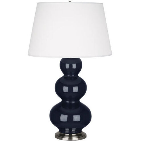 Triple Gourd 32.75 inch 150.00 watt Midnight Blue Table Lamp Portable Light in Antique Silver