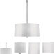 Penelope 3 Light 13.25 inch Polished Nickel Pendant Ceiling Light in White Ceramik With Silver Mylar