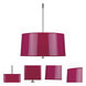 Penelope 3 Light 13.25 inch Polished Nickel Pendant Ceiling Light in Fuchsia Ceramik With Silver Mylar
