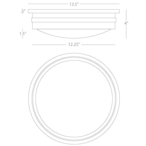 Roderick 2 Light 15.5 inch Deep Patina Bronze Flushmount Ceiling Light