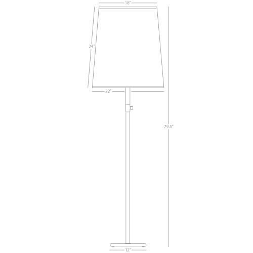 Rico Espinet Buster 79.5 inch 200.00 watt Aged Brass Floor Lamp Portable Light in Smoke Gray