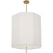 Kate 6 Light 23.75 inch Modern Brass Pendant Ceiling Light in Ascot White