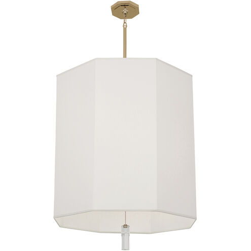 Kate 6 Light 23.75 inch Modern Brass Pendant Ceiling Light in Ascot White