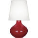 June 30.75 inch 150 watt Ruby Red Table Lamp Portable Light in Oyster Linen