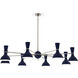 Clare 8 Light 57 inch Polished Nickel Chandelier Ceiling Light in Midnight Blue