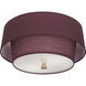 Decker 2 Light 17 inch Modern Brass Flushmount Ceiling Light in Vintage Wine
