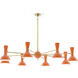 Clare 8 Light 57 inch Modern Brass Chandelier Ceiling Light in Pumpkin