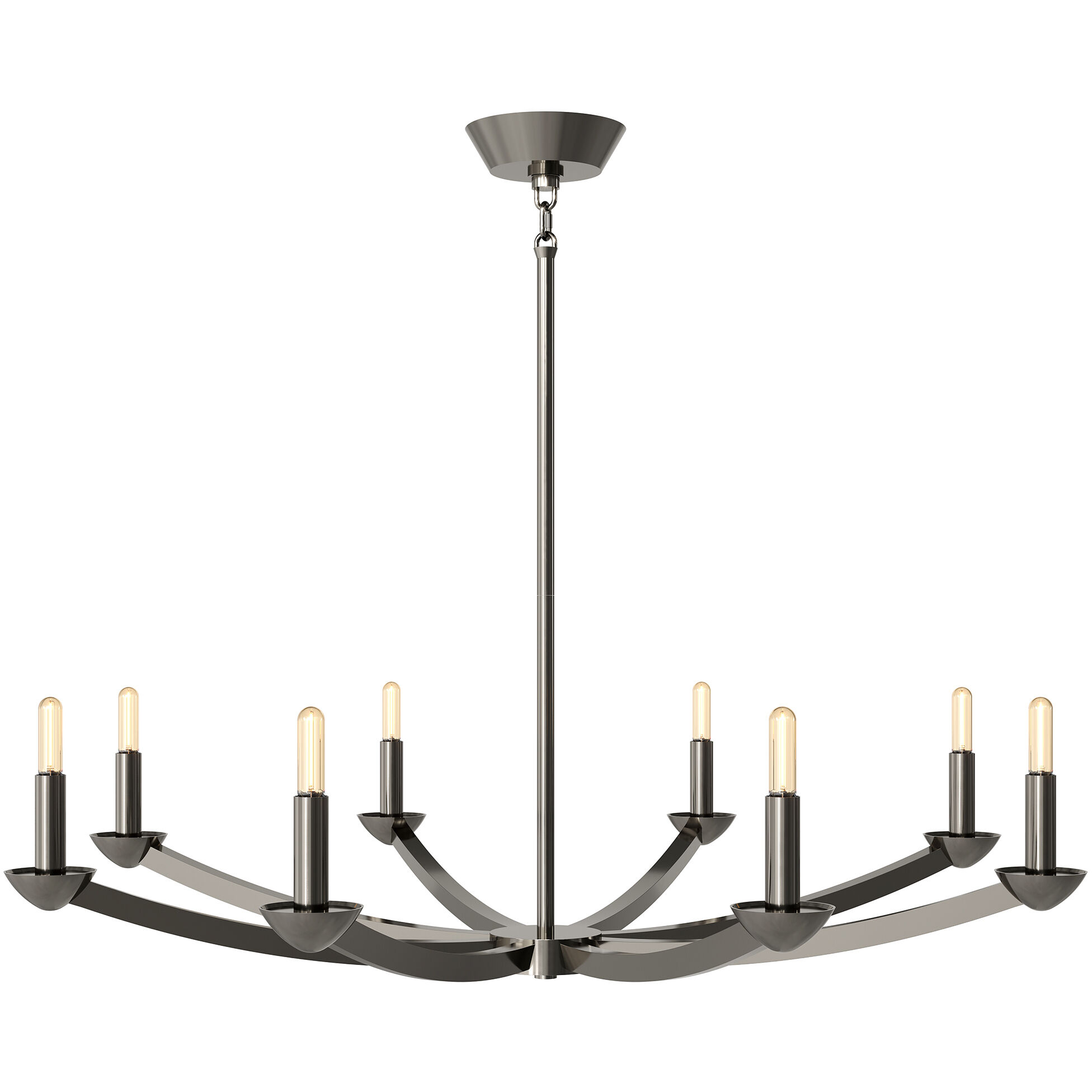 Goldie 8 Light 38 inch Blackened Polished Nickel Chandelier Ceiling Light