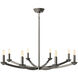 Goldie 8 Light 38 inch Blackened Polished Nickel Chandelier Ceiling Light