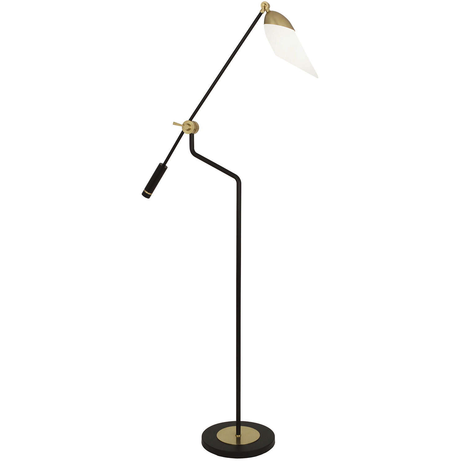 Ferdinand 61 inch 60.00 watt Matte Black Painted / Modern Brass Floor Lamp Portable Light