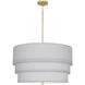 Decker 3 Light 24 inch Modern Brass Pendant Ceiling Light in Pearl Gray