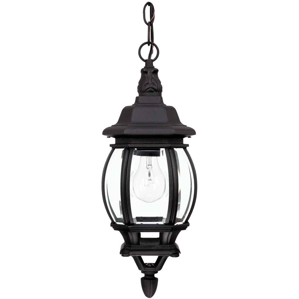 French Country 1 Light 6.5 inch Black Outdoor Hanging Lantern