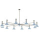 Clare LED 76 inch Polished Nickel Chandelier Ceiling Light in Baby Blue and Lily