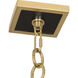 Ranger 3 Light 17.5 inch Matte Black Pendant Ceiling Light in Modern Brass
