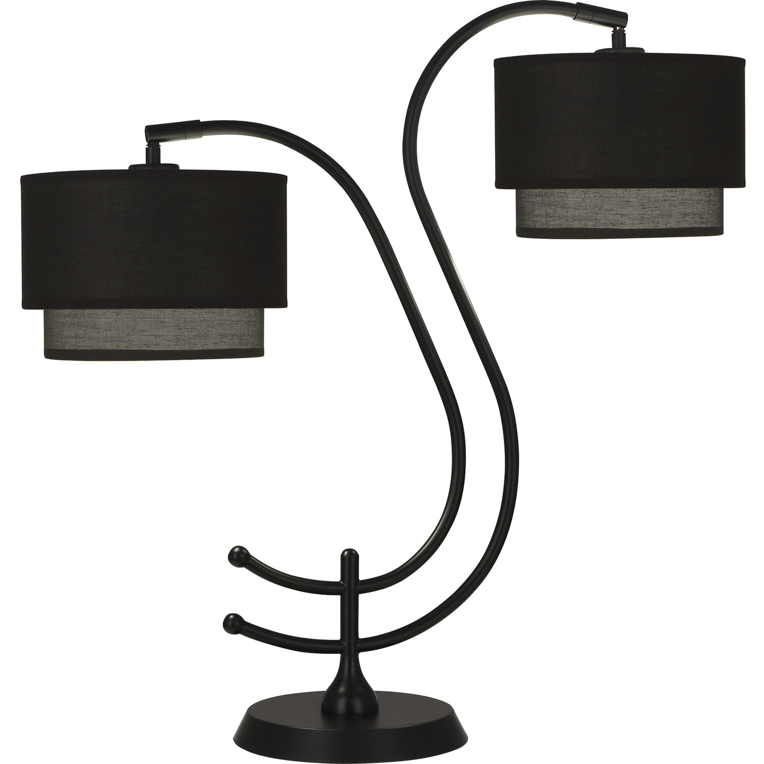 Charlee 25 inch 100 watt Matte Black Powder Coat Table Lamp Portable Light in Raven Black