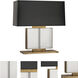 Sloan 19.25 inch 100 watt Lead Crystal with Aged Brass Table Lamp Portable Light in Black With Matte Gold