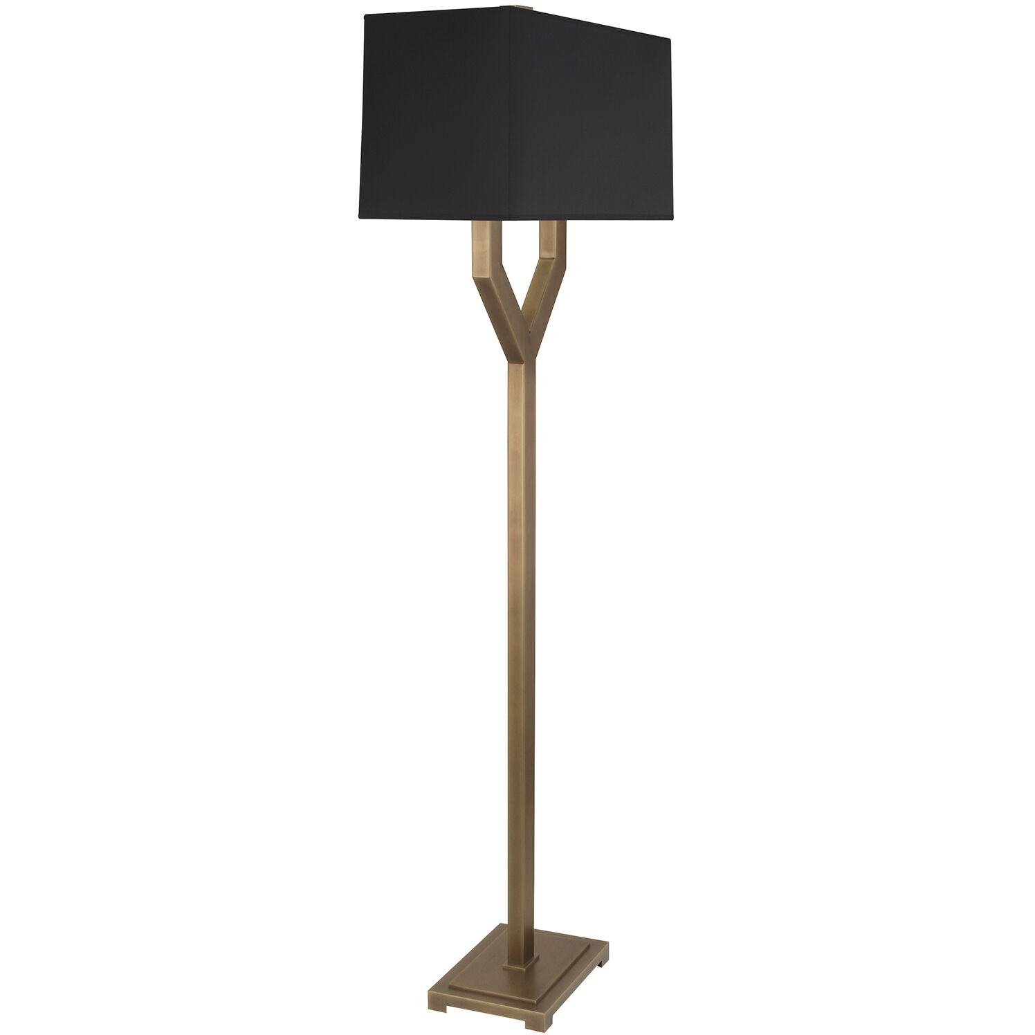 Valerie 63 inch 100.00 watt Vintage Brass Floor Lamp Portable Light in Black With Matte Gold