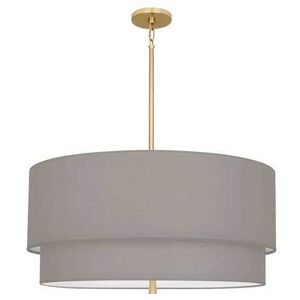 Decker 3 Light 30 inch Modern Brass Pendant Ceiling Light in Smoke Gray