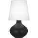 June 30.75 inch 150.00 watt Matte Obsidian Glaze Table Lamp Portable Light in Oyster Linen