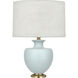 Michael Berman Atlas 25.25 inch 150 watt Matte Sky Blue Table Lamp Portable Light in Modern Brass