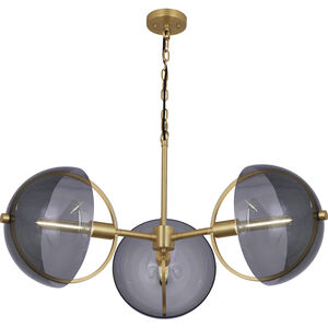 Mavisten Edition Copernica 3 Light 32 inch Lacquered Burnished Brass Chandelier Ceiling Light