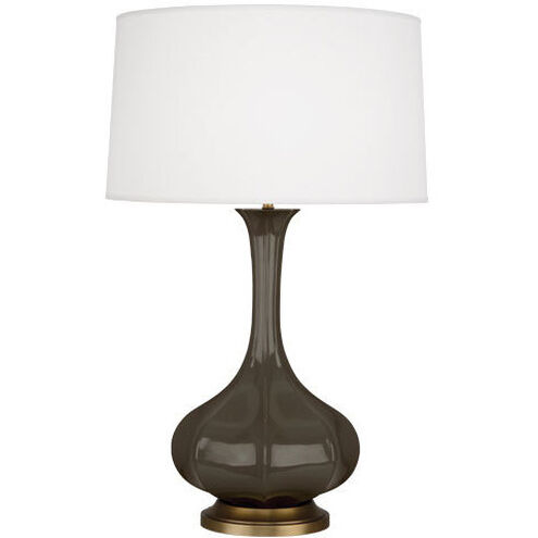 Pike 32 inch 150 watt Brown Tea Table Lamp Portable Light in Aged Brass