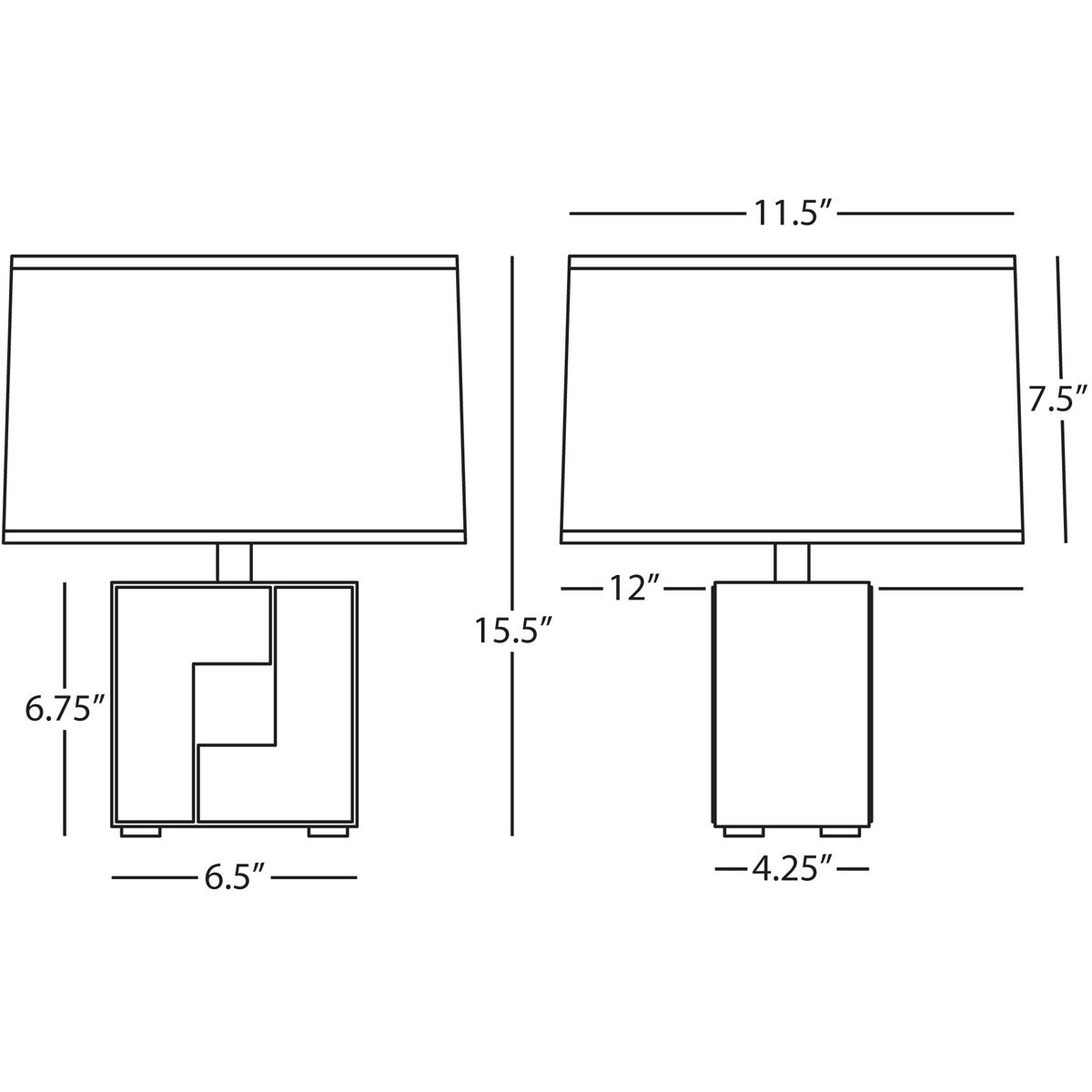 Blox 15.5 inch 100 watt White Enamel with Polished Nickel Table Lamp Portable Light