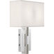 Lincoln 2 Light 12 inch Polished Nickel ADA Wall Sconce Wall Light in Pearl Dupioni