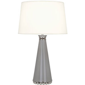 Pearl 29 inch 150 watt Smoky Taupe Lacquer with Polished Nickel Table Lamp Portable Light