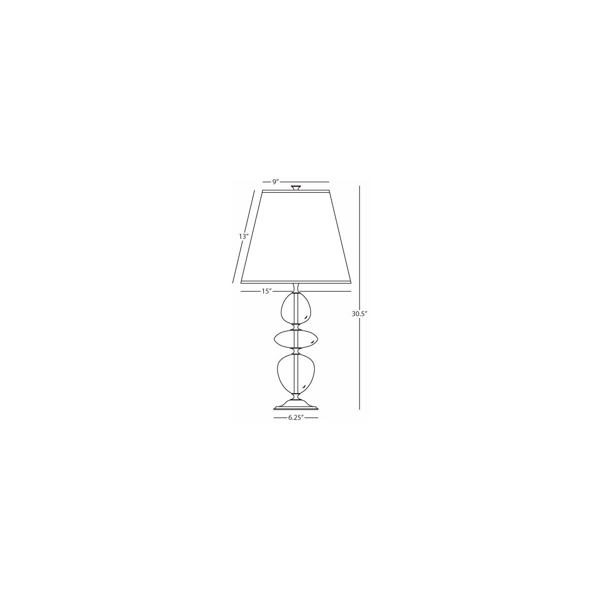 Williamsburg Orlando 30.75 inch 150 watt Clear Crystal / Modern Brass Table Lamp Portable Light in Oyster Linen