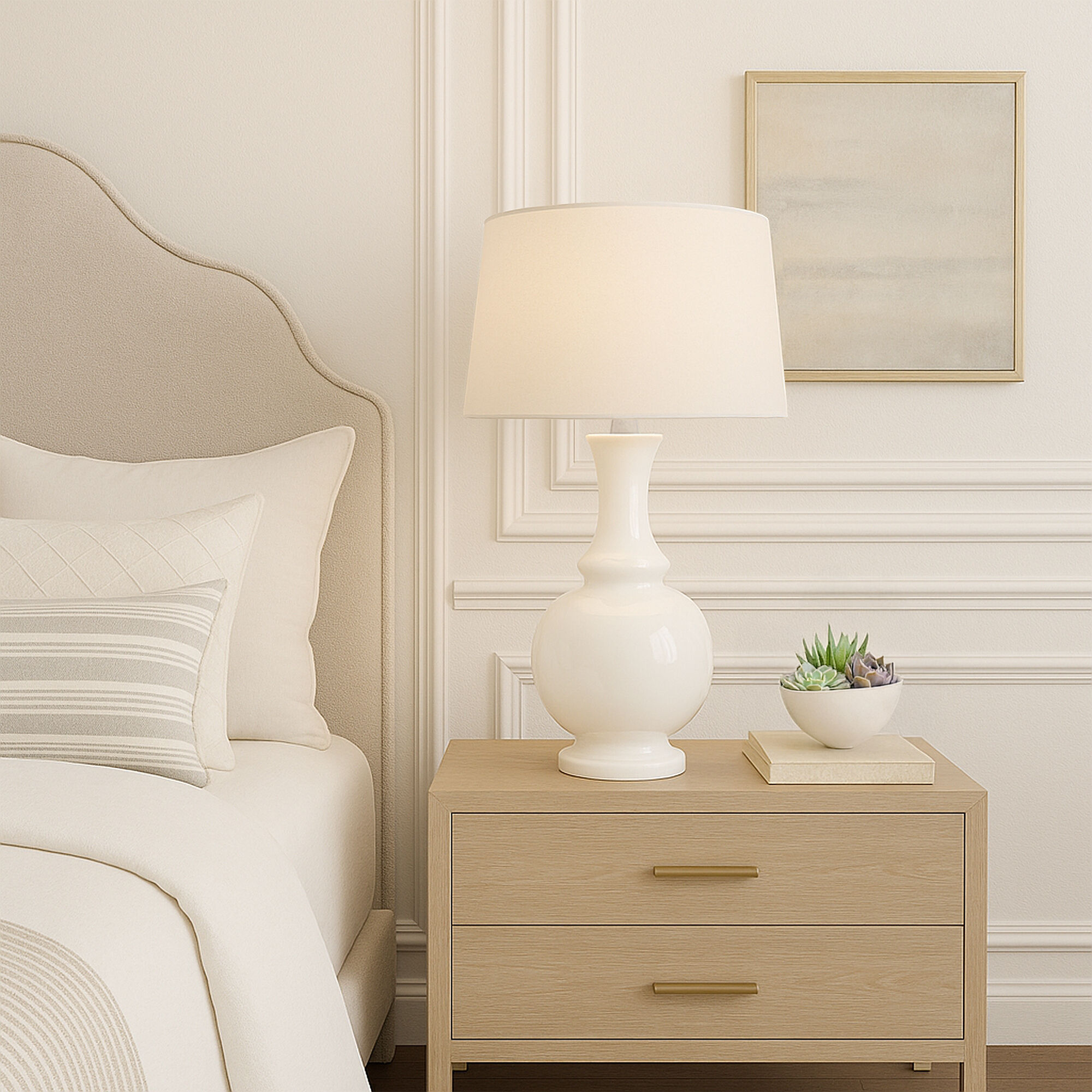 Glass Harriet 27 inch 150.00 watt White Glass Table Lamp Portable Light