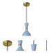 Clare 1 Light 7 inch Baby Blue with Modern Brass Pendant Ceiling Light