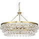 Bling 6 Light 35 inch Antique Brass Chandelier Ceiling Light