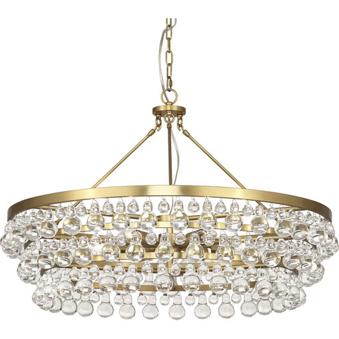 Bling 6 Light 35 inch Antique Brass Chandelier Ceiling Light